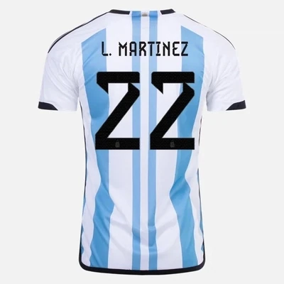 Lautaro Martinez Argentina Champion Version Home Jersey Three Star 2023