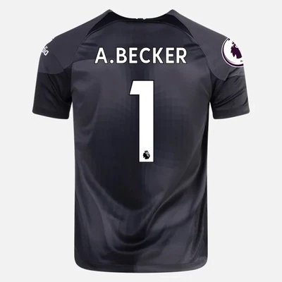 Alisson Becker Liverpool Black Goal Keeper Jersey 22-23