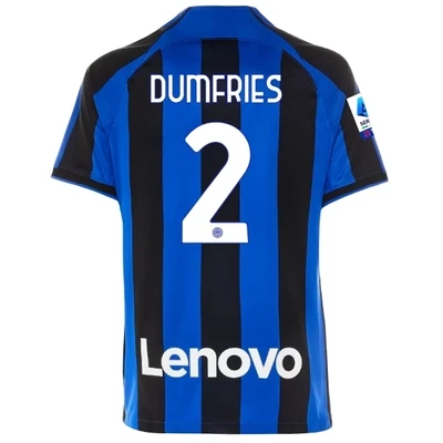 Inter Milan Home Soccer Jersey 22-23 Denzel Dumfries
#2 With Paramount Sponsor
