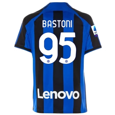 Inter Milan Home Soccer Jersey 22-23 Alessandro Bastoni #95 With Paramount Sponsor
