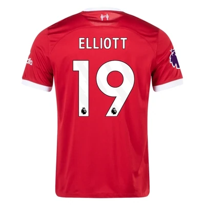 Liverpool Home Soccer Jersey 23-24 Harvey Elliott #19