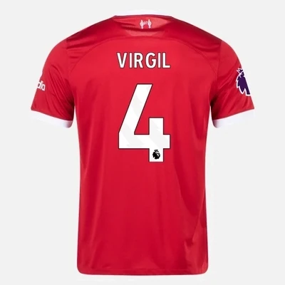 Liverpool Home Soccer Jersey 23-24 Virgil Van Dijk #4
