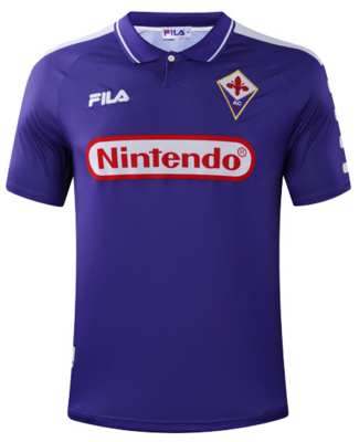 Fiorentina Home Retro Jersey Shirt 1998-1999 With Nintendo Sponsor