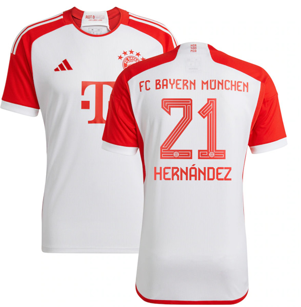 Bayern Munich Home Soccer Jersey 23-24 White & Red
HERNÁNDEZ #21