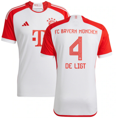 Bayern Munich Home Soccer Jersey 23-24 White & Red
DE LIGT #4