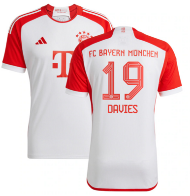Bayern Munich Home Soccer Jersey 23-24 White & Red
DAVIES #19