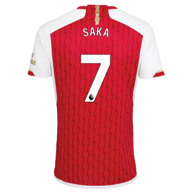Arsenal Home Soccer Jersey Shirt 23-24 Saka 7 With UCL Font