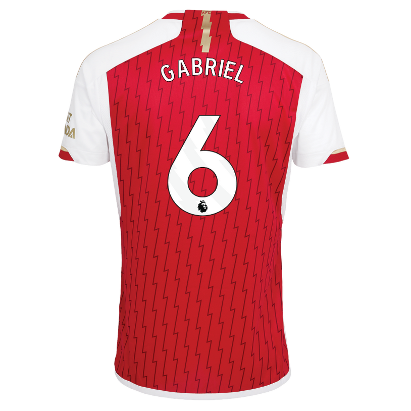 Arsenal Home Soccer Jersey Shirt 23-24 Gabriel #6