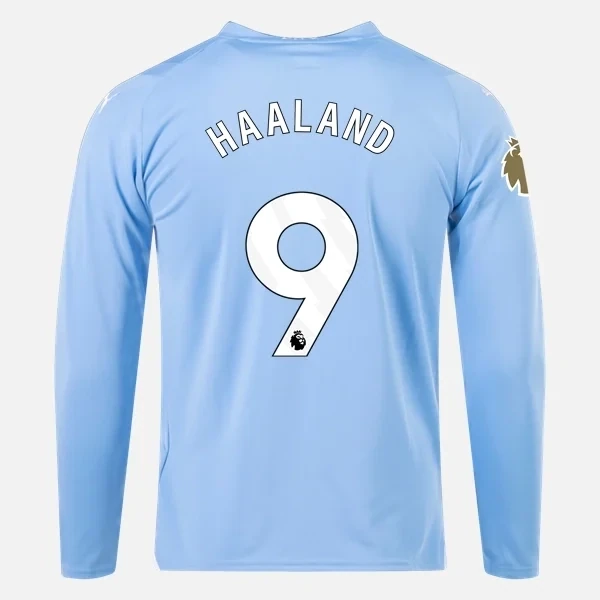 Manchester City Home Long Sleeve Soccer Jersey 23-24 HAALAND #9