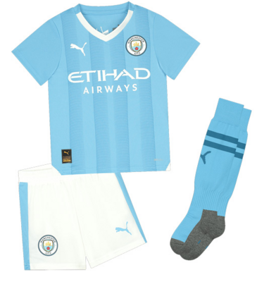 Manchester City Home Jersey FULL Kids Kit 23-24