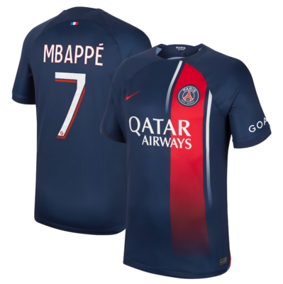 Paris Saint-Germain PSG Home Soccer Jersey 23-24 MBAPPE #7