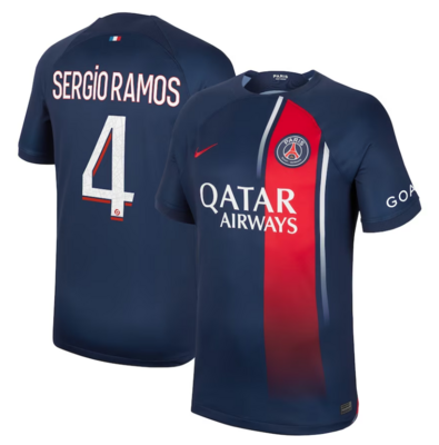 Paris Saint-Germain PSG Home Soccer Jersey 23-24 SERGIO RAMOS #4