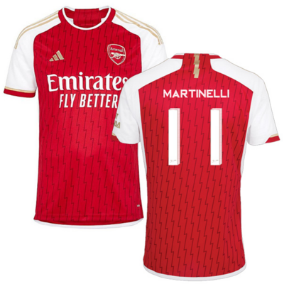 Arsenal Home Soccer Jersey Shirt 23-24 Martinelli #11 With UCL Font