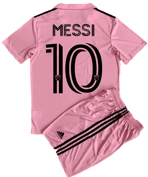 Inter Miami Home Pink Jersey Messi 10 Kids Kit 2023