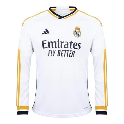 Real Madrid Home Long Sleeve Soccer Jersey 23-24