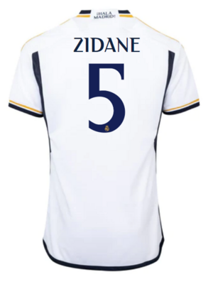 Real Madrid Home Soccer Jersey 23-24 With Zidane #5