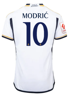 LUKA MODRIĆ Real Madrid Home Soccer Jersey 23-24 With La Liga + CWC Badge