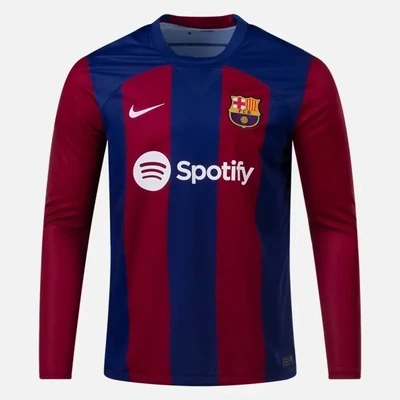 Barcelona Home Long Sleeve Soccer Jersey 23-24