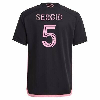SERGIO BUSQUETS Inter Miami CF Away Black Soccer Jersey 23-24