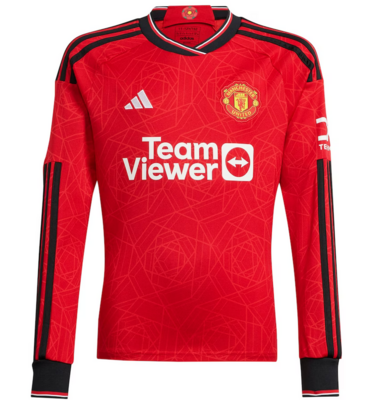 Manchester United Home Red Long Sleeve Soccer Jersey 23-24