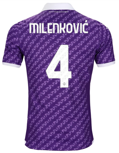ACF Fiorentina Home Soccer Jersey 23-24 MILENKOVIC #4