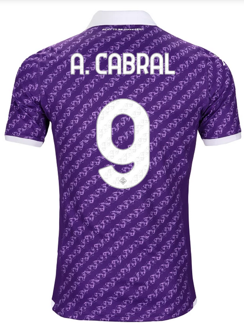 ACF Fiorentina Home Soccer Jersey 23-24 A. CABRAL #9