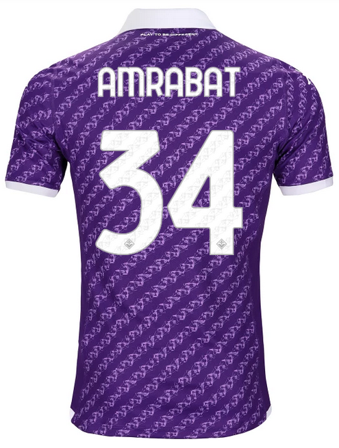 ACF Fiorentina Home Soccer Jersey 23-24 AMRABAT #34