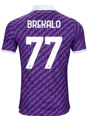 ACF Fiorentina Home Soccer Jersey 23-24 BREKALO #77