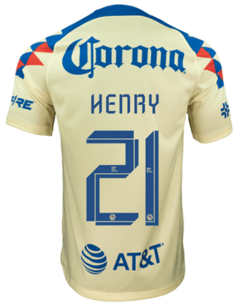 Club America Home Soccer Jersey Shirt 23-24 HENRY #21
