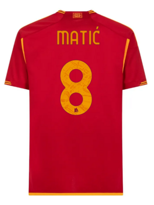 AS Roma Home Soccer Jersey 23-24 Matić #8