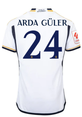 Arda Güler Real Madrid Home Soccer Jersey 23-24 With La Liga + CWC Badge