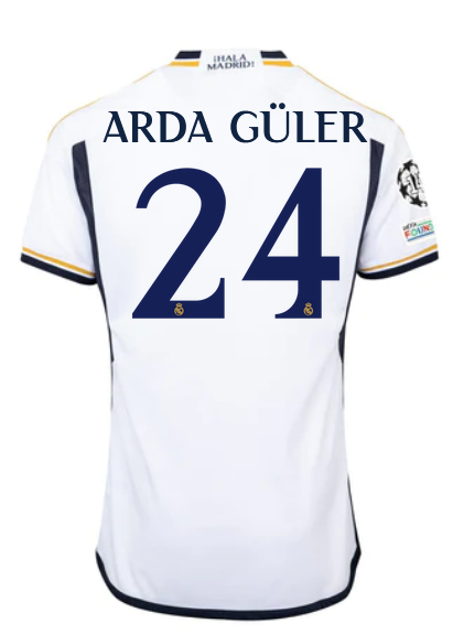Arda Güler Real Madrid Home Soccer Jersey 23-24 With UCL + CWC Badge