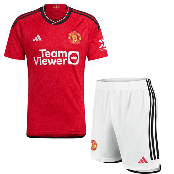 Manchester United Home Red Men's Soccer Jersey + Shorts Kit 23-24