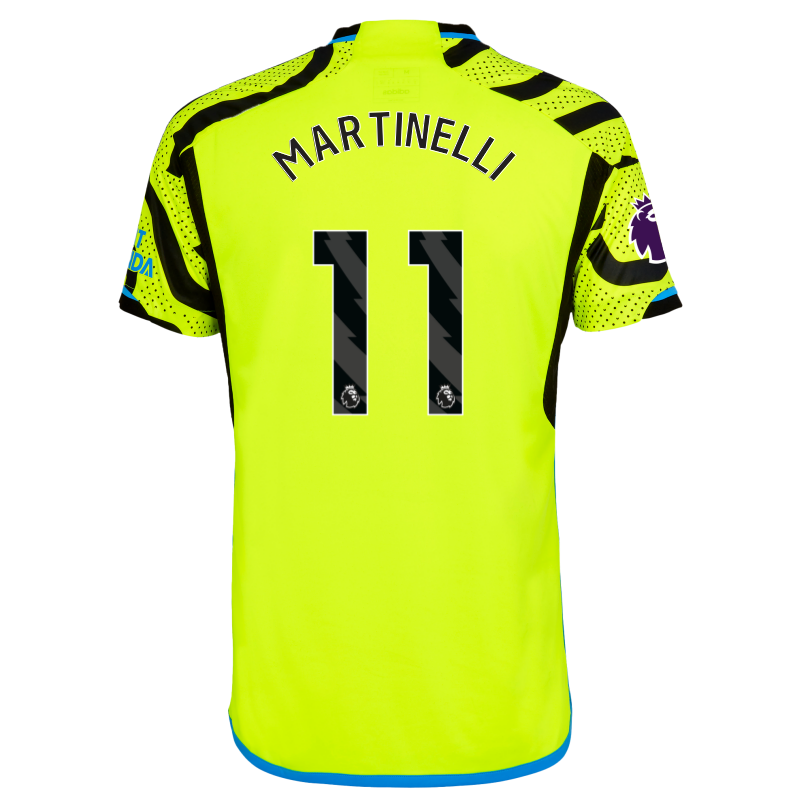 Arsenal Away Neon Soccer Jersey Shirt 23-24 Gabriel Martinelli #11