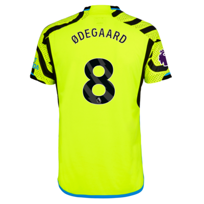 Arsenal Away Neon Soccer Jersey Shirt 23-24 Martin Ødegaard #8