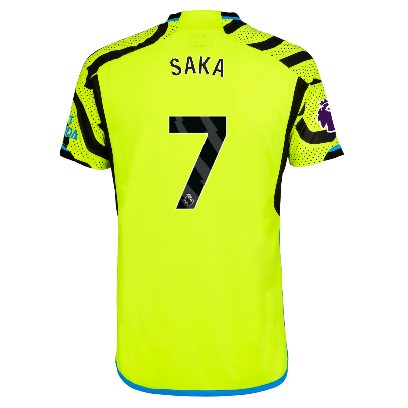 Arsenal Away Neon Soccer Jersey Shirt 23-24 Bukayo Saka #7