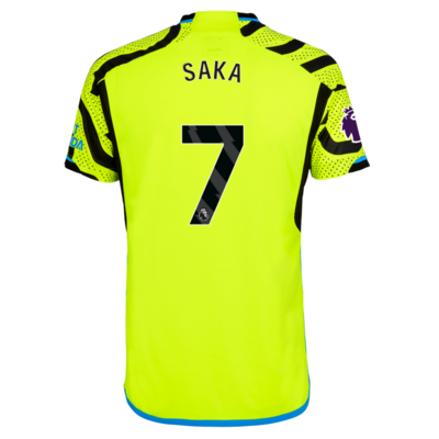 Arsenal Away Neon Soccer Jersey Shirt 23-24 Bukayo Saka #7