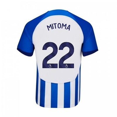 Mitoma Brighton Home Soccer Jersey Shirt 23-24: Backside

