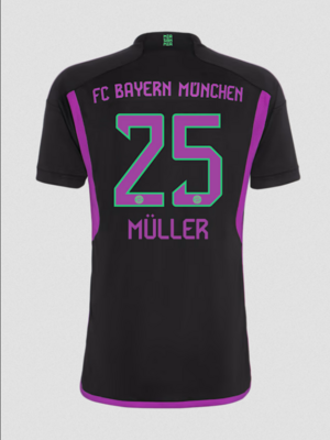 Bayern Munich Away Soccer Jersey 23-24 Müller #25