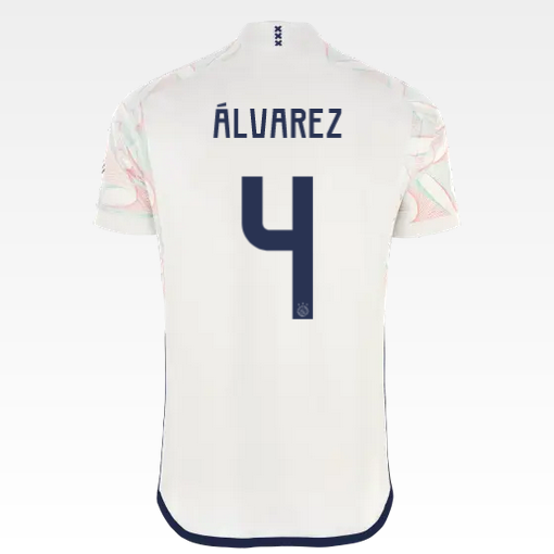 ÁLVAREZ #4 Ajax Away 23/24 White Soccer Jersey