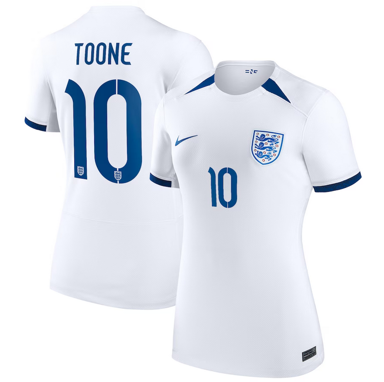 England Lionesses Womens World Cup Home Soccer Jersey 2023 - Ella Toone
