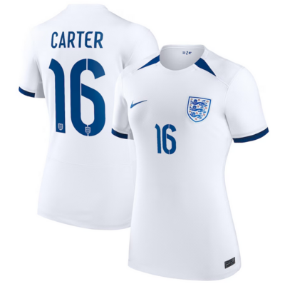 England Lionesses Womens World Cup Home Soccer Jersey 2023 - Jess Carter