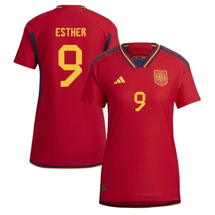Spain Women's World Cup Home Jersey 2023 Esther González 9