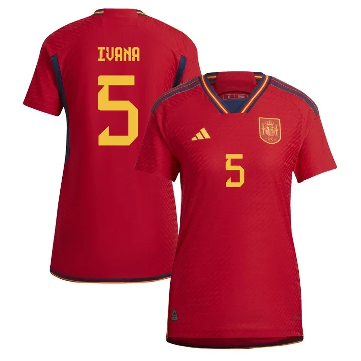 Spain Women's World Cup Home Jersey 2023 Ivana Andrés 5