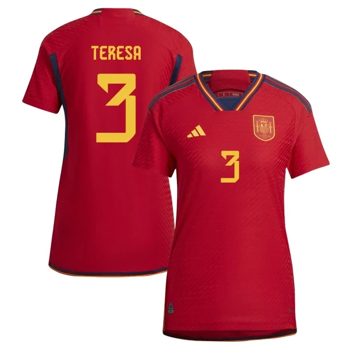 Spain Women's World Cup Home Jersey 2023 Teresa Abelleira 3