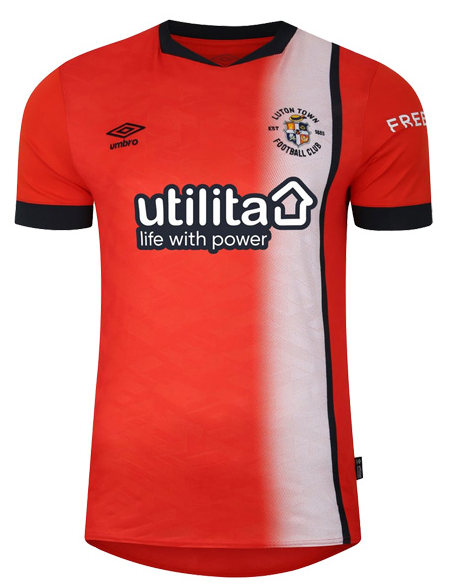 Luton Town Fc Home Soccer Jersey Shirt 23-24: Front Side 