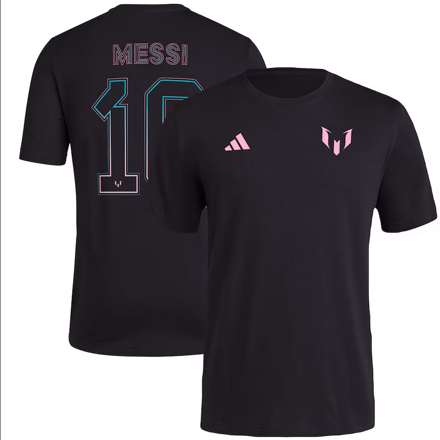 Men's Messi Black Name & Number T-Shirt