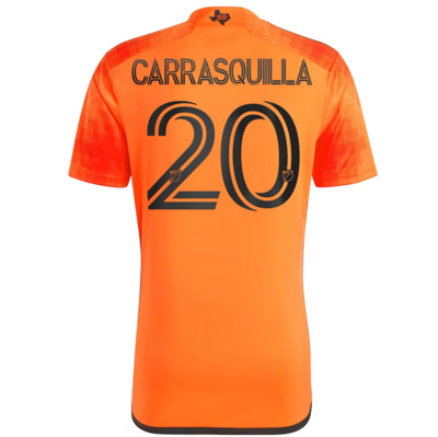Houston Dynamo FC Home Orange Soccer Jersey 23-24 Adalberto Carrasquilla