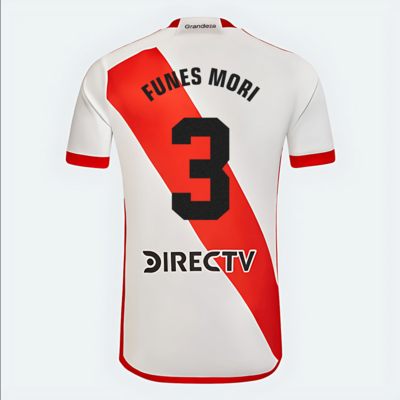 FUNES MORI #3 River Plate Home Soccer Jersey 2023