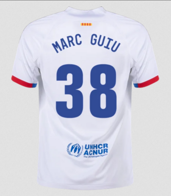 Barcelona Away Soccer Jersey Shirt 23-24 Marc Guiu #38
